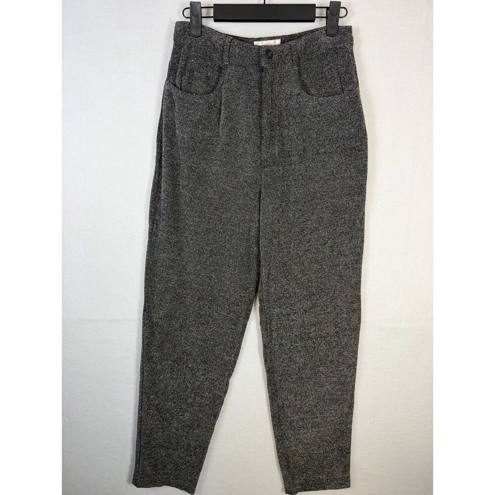 Talbots Women Sz 4 Dress Pants Black White Tweed Straight Leg Lined Work Trouser